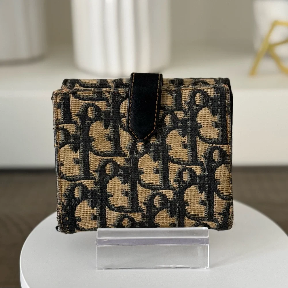 Dior Trotter Pattern Compact Wallet - Vintage